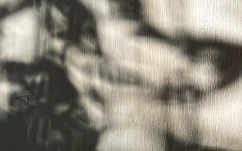 a black and white photo of a woman's face